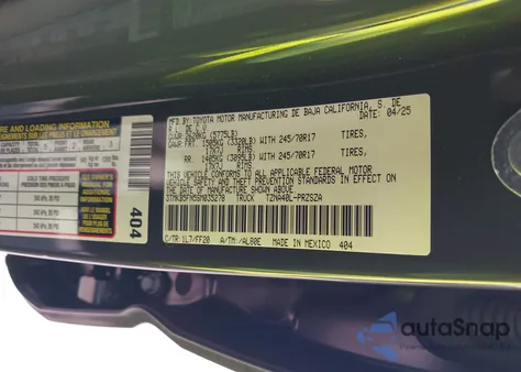 2025 Toyota Tacoma Sr5 2Wd из США, поврежденный, VIN 3TMKB5FN5SM035278